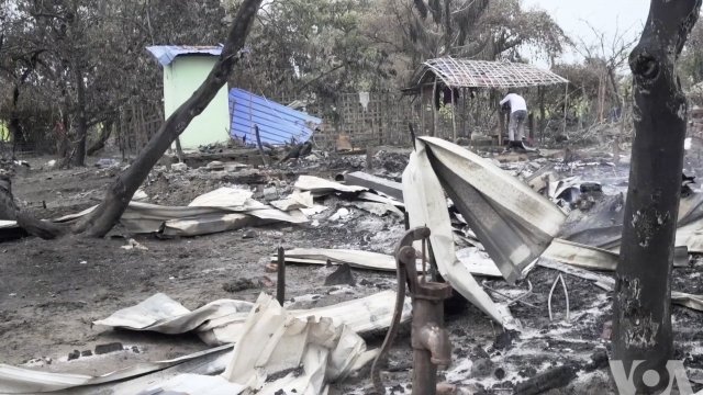 Destruction following Myanmar military crackdown