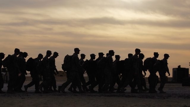 Silhouette of soldiers