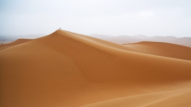 A large sand dune in Morocco