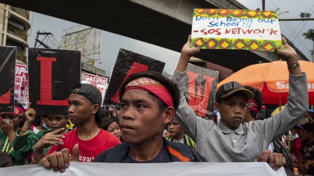 Protesters gather in Manila, Philippines.