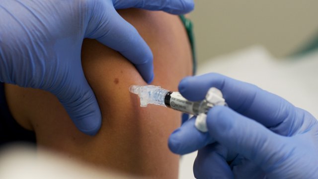 Person getting a flu vaccination