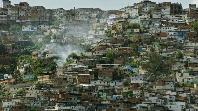 Hillside slum housing in Caracas, Venezuela in 2003