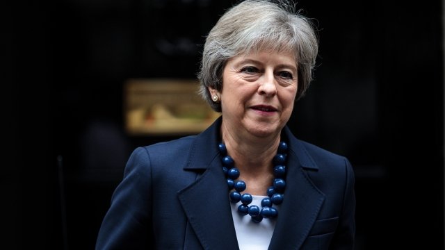 British Prime Minister Theresa May outside of 10 Downing Street in London, England, in September 2018