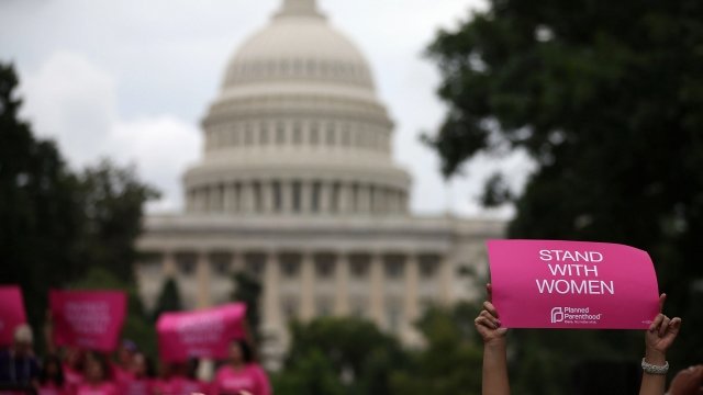 A pro-choice protest with a Planned Parenthood sign in Washington, D.C.