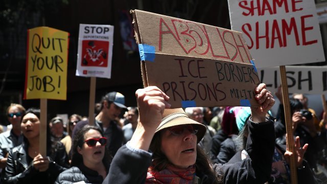 People in San Francisco protest ICE