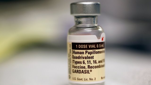 A bottle of the Human Papillomavirus vaccination