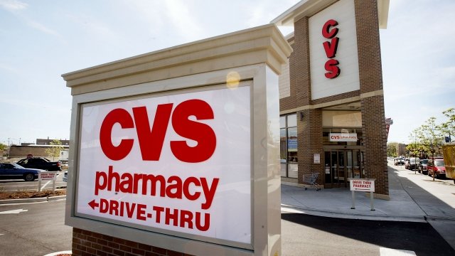 CVS sign outside of a pharmacy drive through in Chicago, Illinois, in 2004