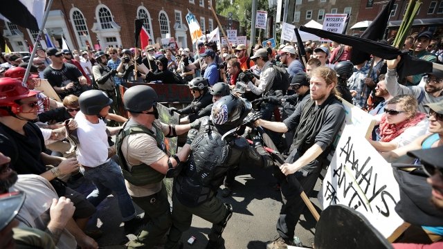 Counter protests collide at Charlottesville, Virginia, in August 2017