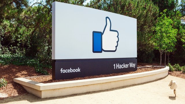 Facebook sign outside headquarters