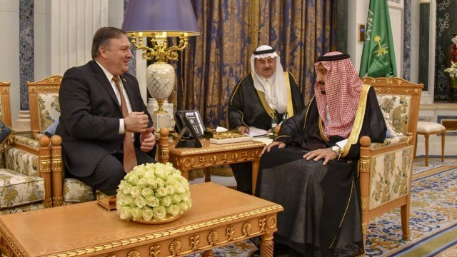 Mike Pompeo and King Salman.