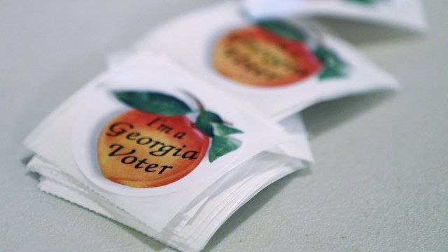 Stickers reading "I'm a Georgia Voter"