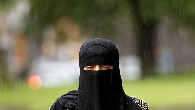 Woman wearing a niqab.