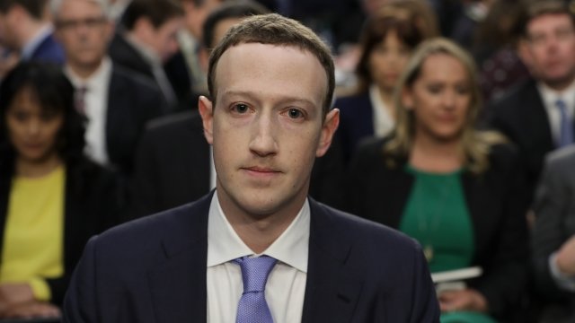 Facebook CEO Mark Zuckerberg testifying before the Senate Judiciary and Commerce committees in April 2018