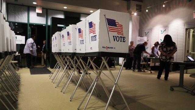 Voting booths in Florida