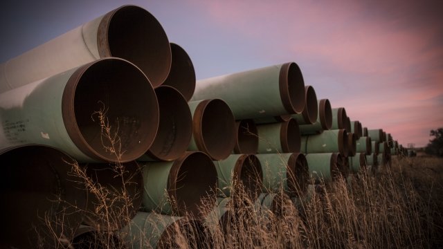 Supplies for the construction of the Keystone XL pipeline
