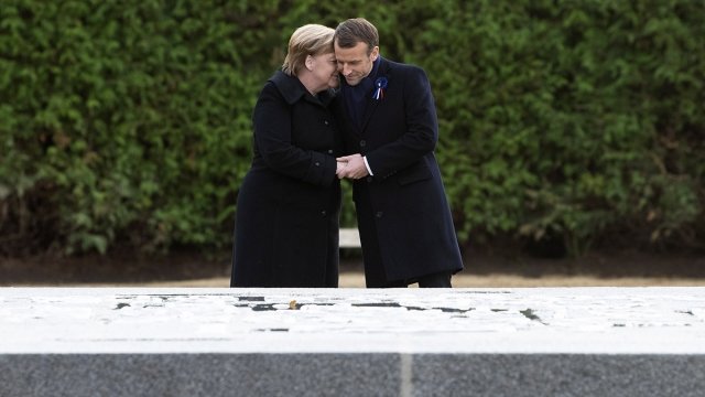 French President Emmanuel Macron and German Chancellor Angela Merkel