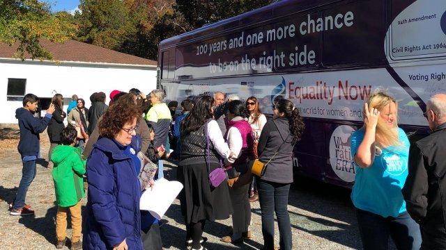 Bus tour promoting Equal Rights Amendment in Virginia