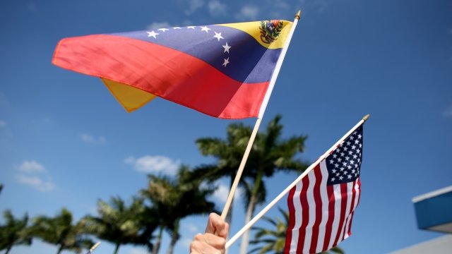 Venezuelan and American flags