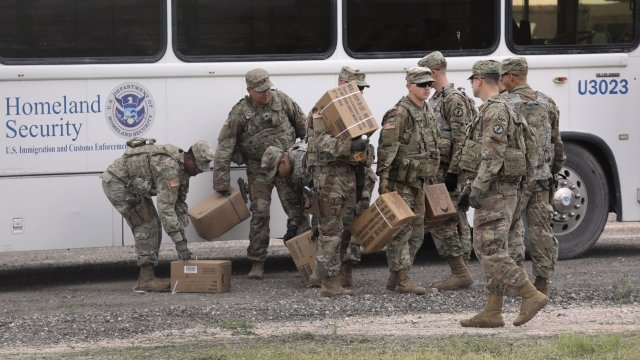 U.S. troops arrive near U.S./Mexico border in November 2018