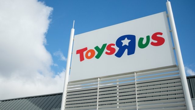 A general view of the exterior of a branch of the toy store Toys R Us.
