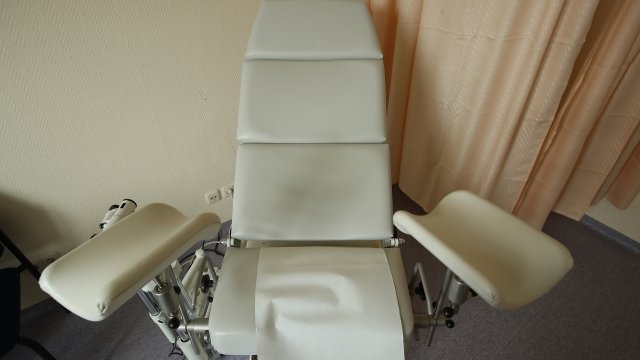 A gynecologist's exam chair