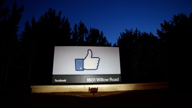 Facebook signage outside of company headquarters