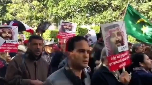 Tunisians protest Saudi crown prince's visit