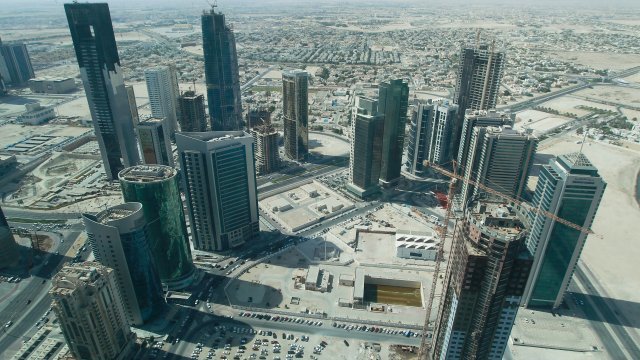 An aerial view of Qatar