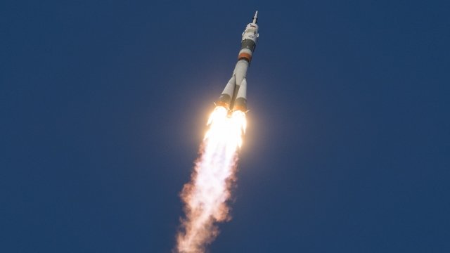 A Soyuz booster rocket launches on Dec. 3, 2018