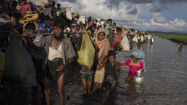 Rohingya refugees fleeing from Myanmar