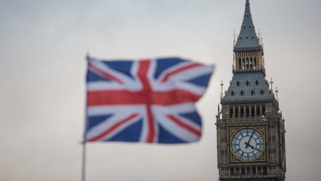 Union Jack flag in front of Big Ben