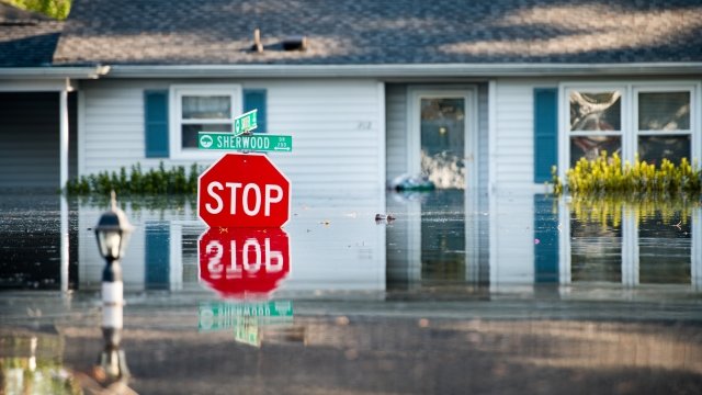Floodwater after Hurricane Florence in South Carolina