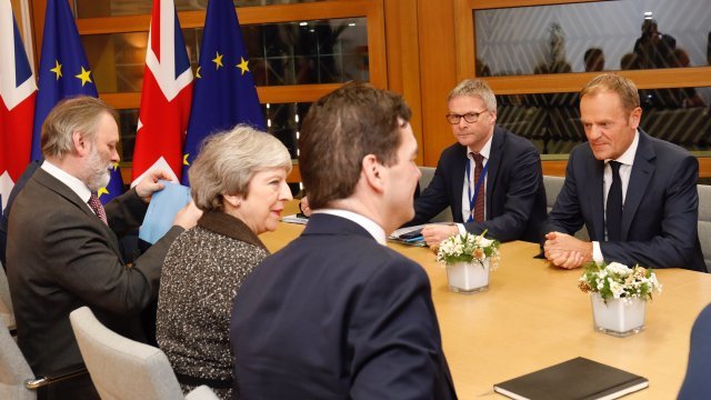 U.K. Prime Minister Theresa May meeting with European Council President Donald Tusk