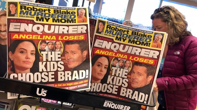 National Enquirer covers on a newsstand
