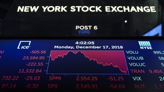 Monitor on the New York Stock Exchange floor