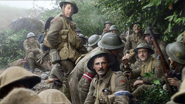 Restored image of WWI soldiers from "They Shall Not Grow Old"