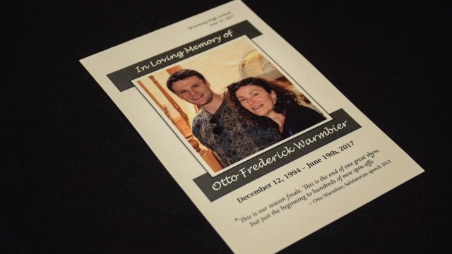 A memorial program for the funeral of Otto Warmbier