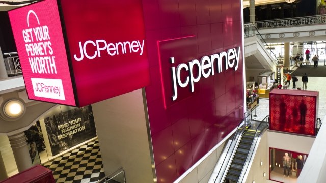 J.C. Penney signs in a mall