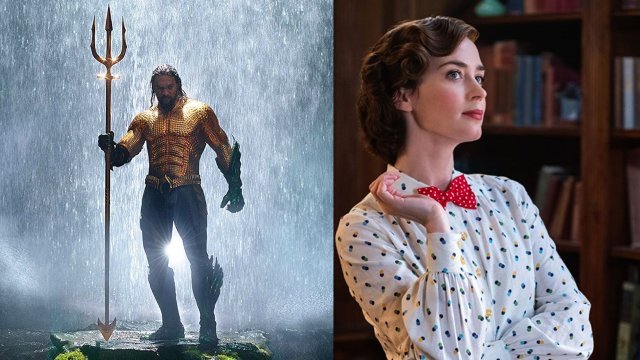 Jason Momoa as 'Aquaman' and Emily Blunt as 'Mary Poppins'