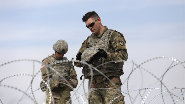 U.S. troops upgrade fencing along the southern border
