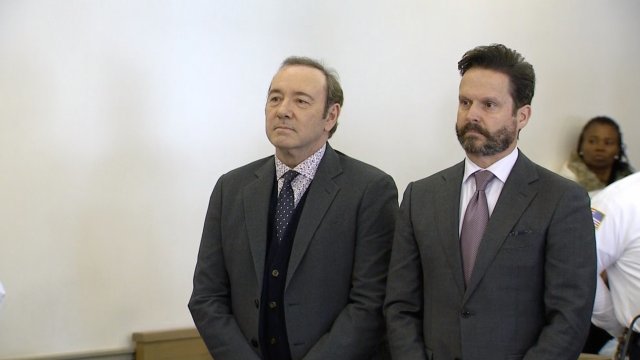 Kevin Spacey and his attorney in court.