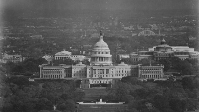 Senate building in black and white