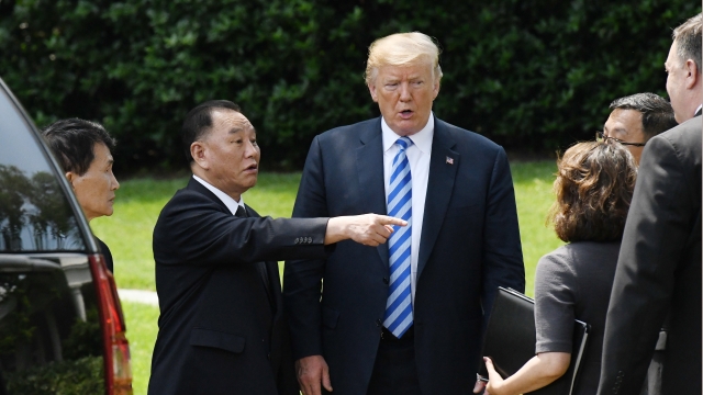 North Korean official Kim Yong Chol and U.S. President Donald Trump