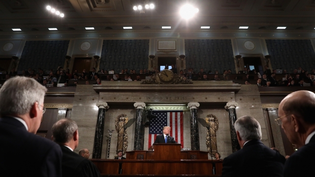 President Donald Trump speaks to a joint session of Congress.