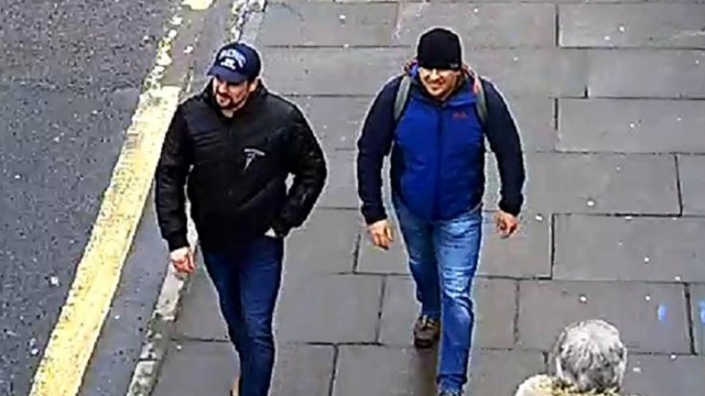 A surveillance image of the two Russian men accused of poisoning Sergei Skripal