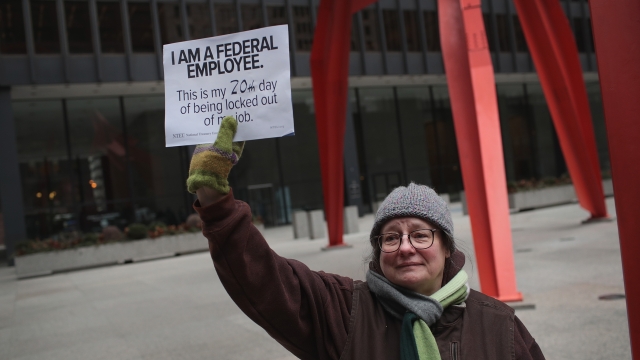 A furloughed FDA employee protests the partial government shutdown
