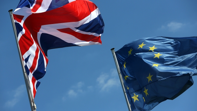 U.K. and EU flags