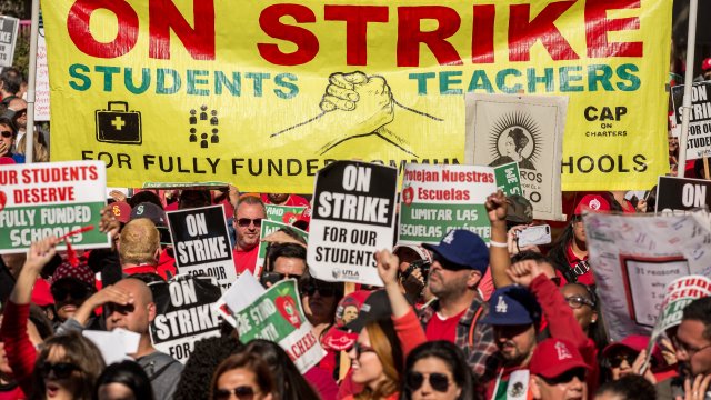 Educators, parents, students, and supporters of the Los Angeles teachers strike.