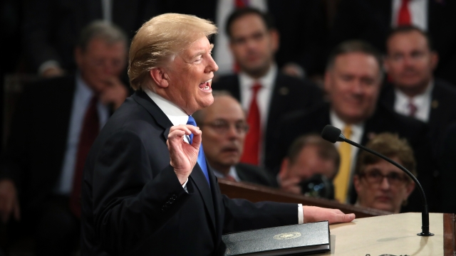 President Donald Trump delivers the State of the Union address in 2018