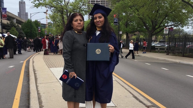 Janeth Vasquez, a DACA Recipient, after her graduation.